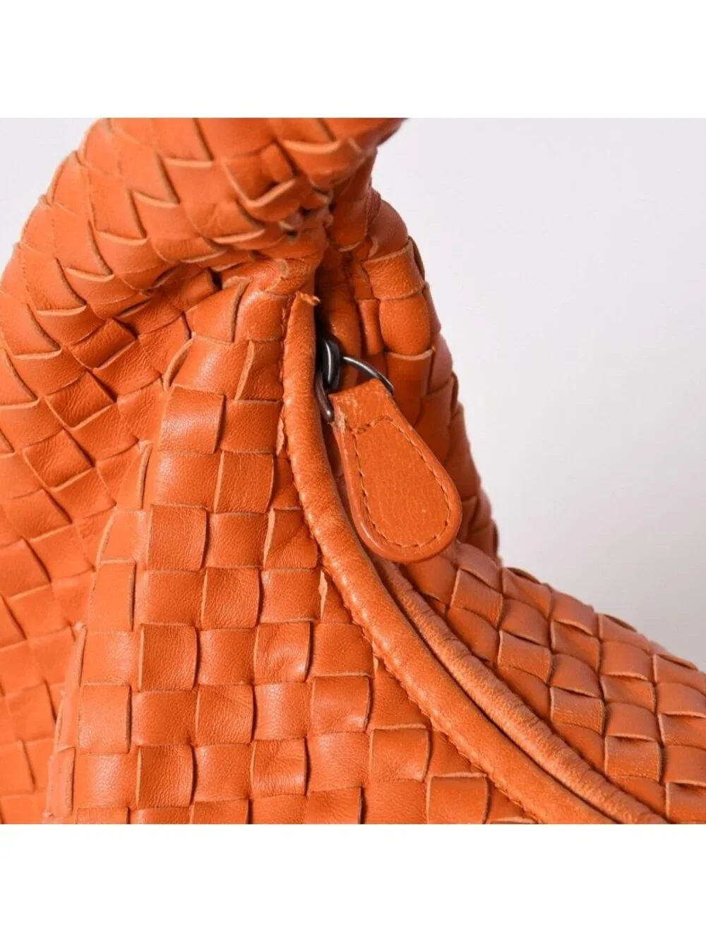 Bottega Veneta Hobo Intrecciato Leather Orange